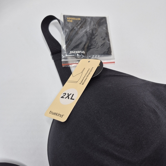 New Truekind Supportive Comfort Wireless Shaping Bra Black Size 2XL - Picture 9 of 9